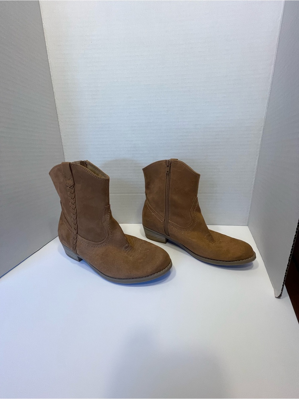 Men's Brown Suede Western Ankle Boots